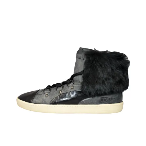 PUMA Alexander McQueen High Топ Скейтборд Кроссовки Унисекс Черный Серый