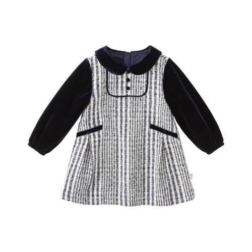 DAVE&BELLA Темно-синий Полосы Платья для детей