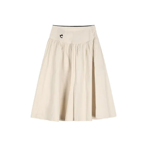 Coolhut Повседневный Длинный Юбка Женская Бежевая