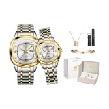 Стальной браслет, белый, пара, часы, 1 пара [корона, коробка]