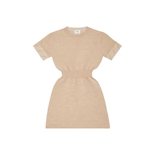 FENDI Бежевые Платья для Детей