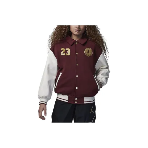 Jordan MJ Chinese New Year Бейсбольная куртка Детская Темно-красная Команда