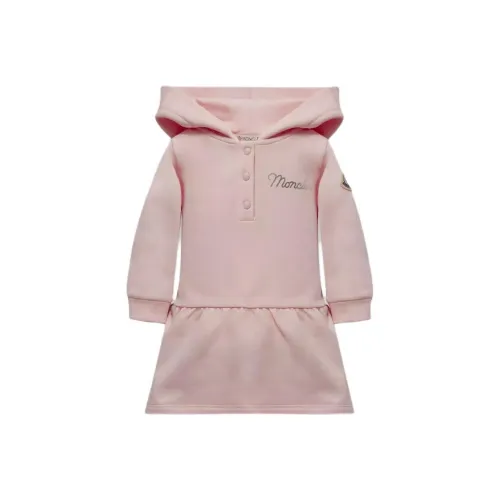 MONCLER Платье Детская одежда С капюшоном Логотип Платье Розовый Infant And Toddler