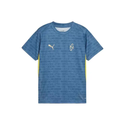 PUMA NEYMAR JR T-рубашка синего цвета Horizon Bailey желтый для детей в возрасте 3-7 лет