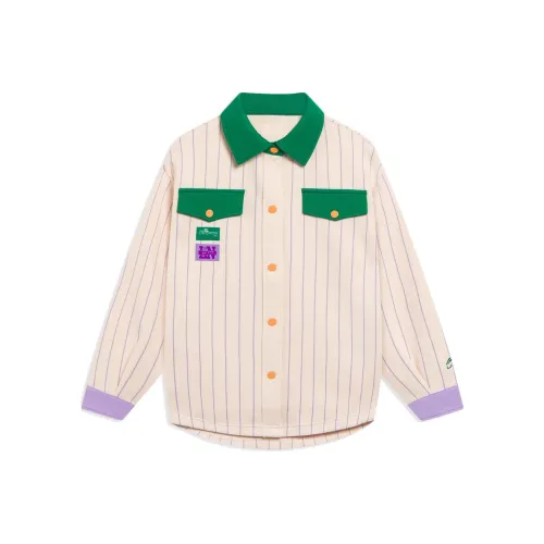 LINING YOUNG Детский топ Sports Life Collection Luo Мэй'S Фиолетовый с вертикальными полосами полный принтов детский