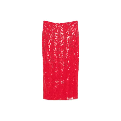 Rotate Повседневный Длинный Юбка Женские Красный