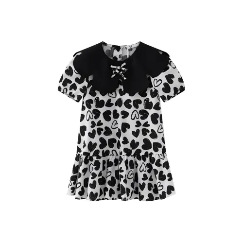 E.I Детское платье белый и черный