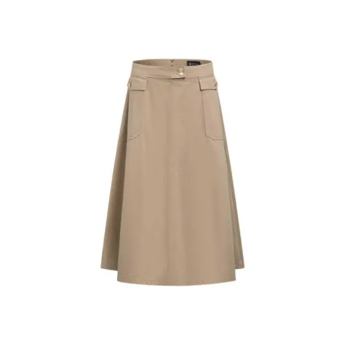 Hush Puppies Повседневный Длинный Юбка Женские Цвет Дубовый Коричневый