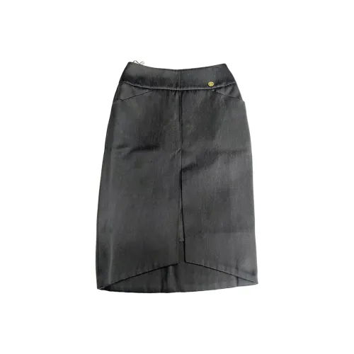 CHANEL Повседневный Длинный Юбка Женские Черный