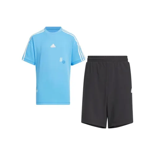 adidas clothing Набор Blue top + Черные шорты Kids Повседневная спортивная одежда