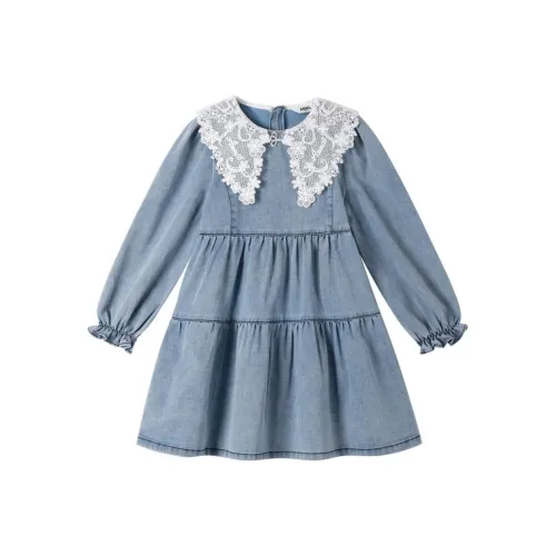 Annil Детское платье для подростков средний синий деним