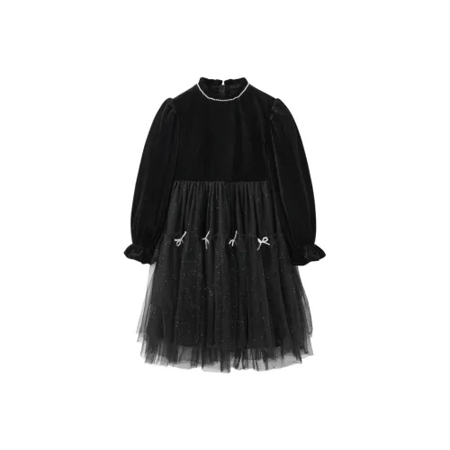 Mini Peace Детское платье черного цвета