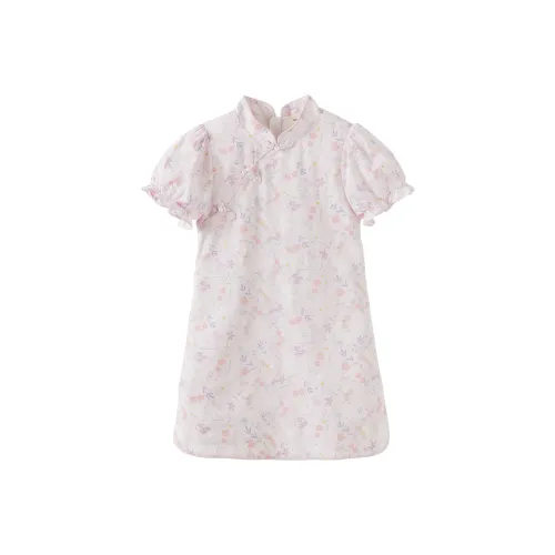 DAVE BELLA Платье From the Eastern Series Чернильный цветочный Shadows В Розовый Детский