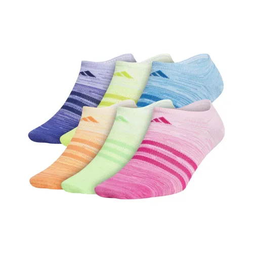 Adidas 6 Двойных Упаковок Розовые + Синие + Фиолетовые + Апельсиновые + Желтые + Зеленые Носки для Детей