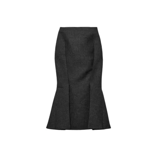 PRADA Повседневный Длинный Юбка Женские Угольно-серый