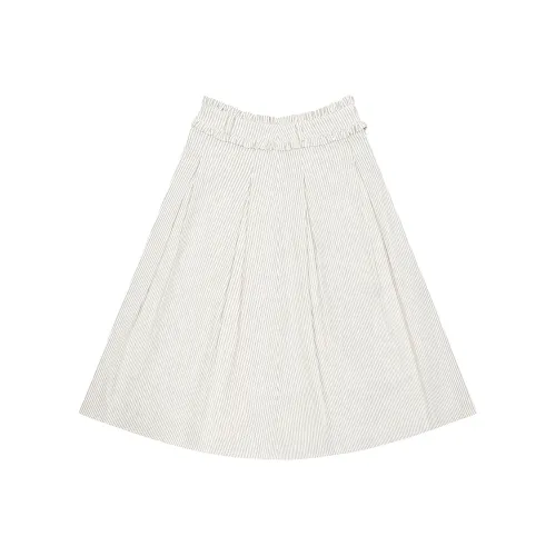 Saotome Повседневный Длинный Юбка Женские Экрю Полосы
