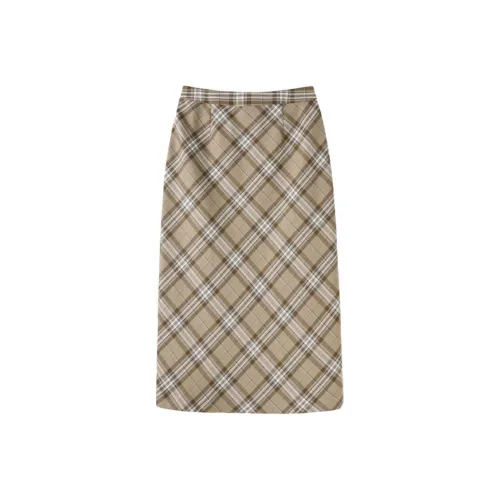 SHIRAN Повседневный Длинный Юбка Женские Мокко Какао