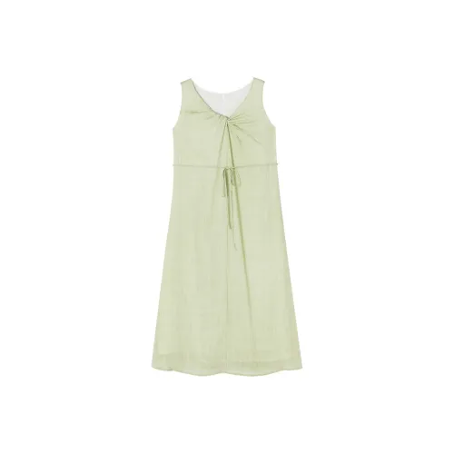 XIANGYING Без рукавов Платье Женское Фруктовый зеленый