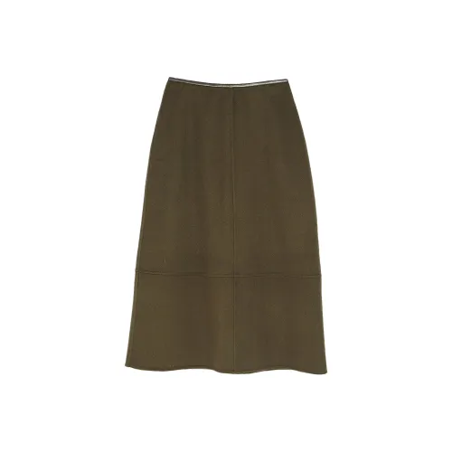 Yves Salomon SS24 Повседневный Длинный Юбка Женские Зеленый