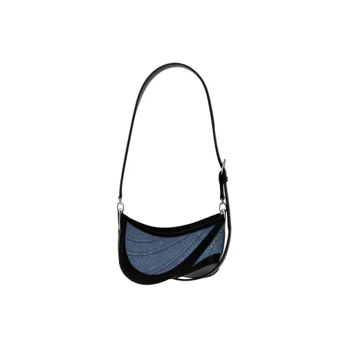 Mugler Телячья кожа Сумка через плечо Маленькая Женская Синяя