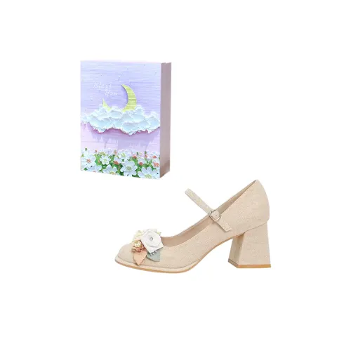 ANGEL BOY Грубый каблук Туфли Мэри Джейн Женские Шампанское золото