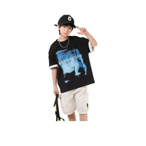 The panda is round Повседневная спортивная одежда Черный Детский