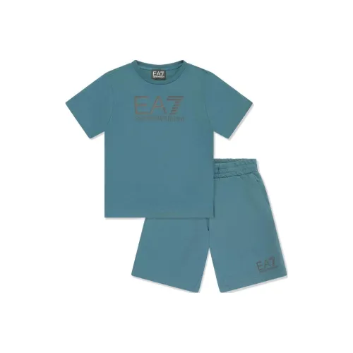 EMPORIO ARMANI Повседневная Спортивная Одежда EA7 SS24 Синий Зеленый Детский