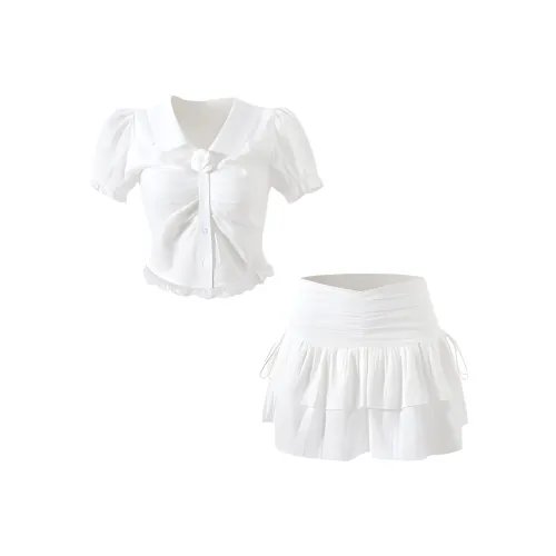 SECFLY OFFICIAL Комплект с юбкой Женская Белая