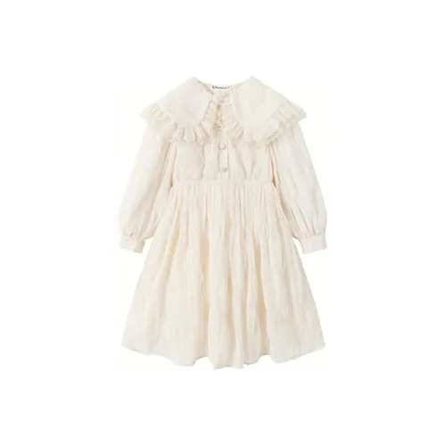 Hungry Dogs Детское платье элегантное бежевое для малышей