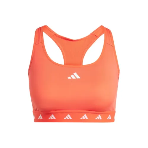 Adidas POWERREACT Тренировки Средняя Поддержка TECHFIT Бюстгальтер Спортивное Белье Женское Ярко-Красный