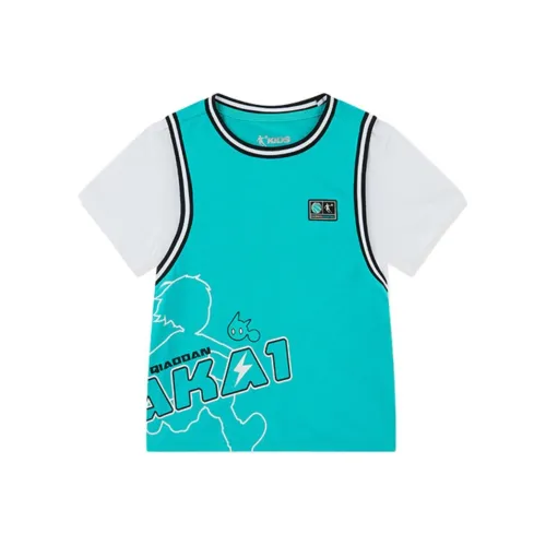 QIAODAN x Fuki Land T-рубашка Ледяной голубой Синий для детей 3-7 лет