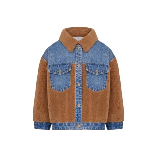 Little MO CO. Вельвет Feel Пальто Джинсовый Синий Детский