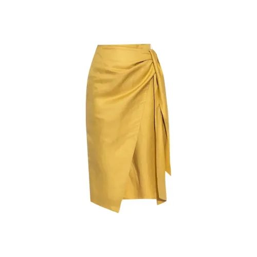 'S MAX MARA Повседневный Длинный Юбка Женские Желтый
