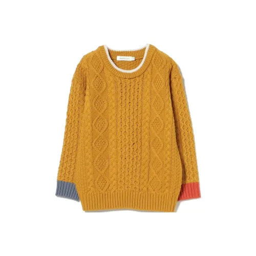 BEAMS Детская одежда TWISTED KNIT Ткань Круглый вырез Длинный рукав для ребенка