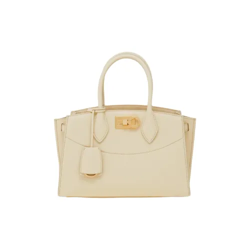 FERRAGAMO Studio Телячья кожа Одно плечо Сумка Средний Женский Светло-желтый