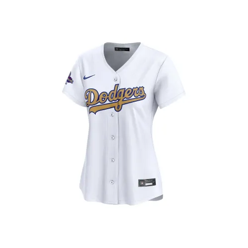 Nike x MLB Dri FIT ADV Los Angeles Dodgers 2024 Чемпионы World Series Золотой Футбол Джерси Женские Белые