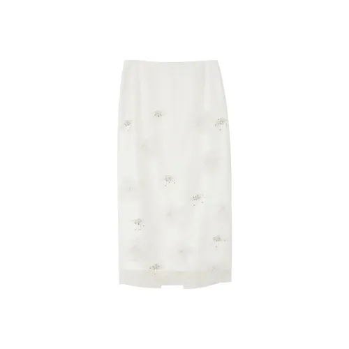 NancyCavally Повседневный Длинный Юбка Женская Белая