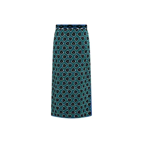 DVF Diane Von Furstenberg SS23 Повседневный Длинный Юбка Женские Зеленый