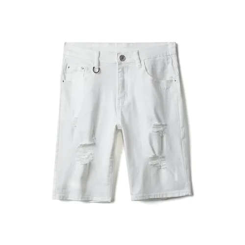 PRPK Белые Унисекс Джинсовые Шорты