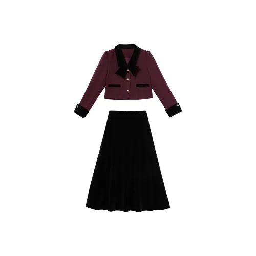 WESTLINK Черный+Красный Женские Комплекты с юбкой