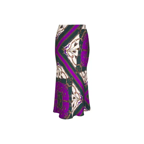 Veronica Beard FW24 Повседневная длинная юбка женская темно-фиолетовая