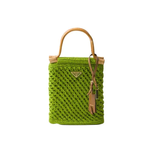 PRADA Хлопок Ведрообразная Сумка Мини Женская Зеленая