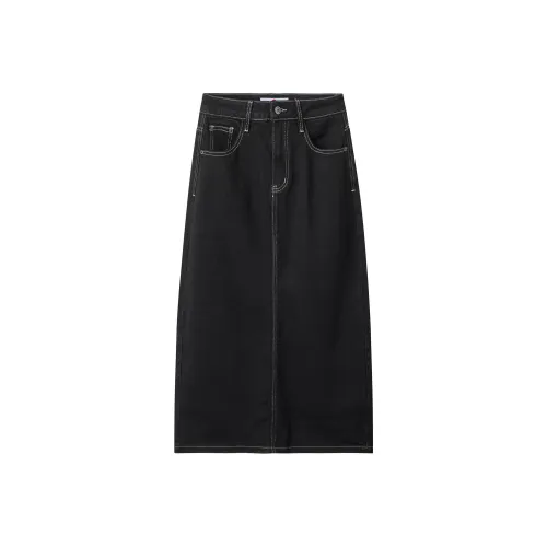 Lee Cooper Glossy Черные Женские Джинсовые Длинные Юбки