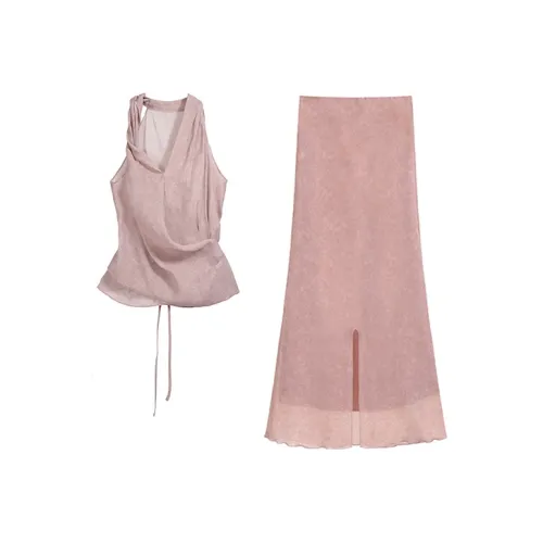 Frustration Garden Комплект с юбкой Женские Розовый топ Розовая юбка