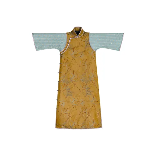 YICHENGFENGXU Чонсам Женский Темно-Золотой