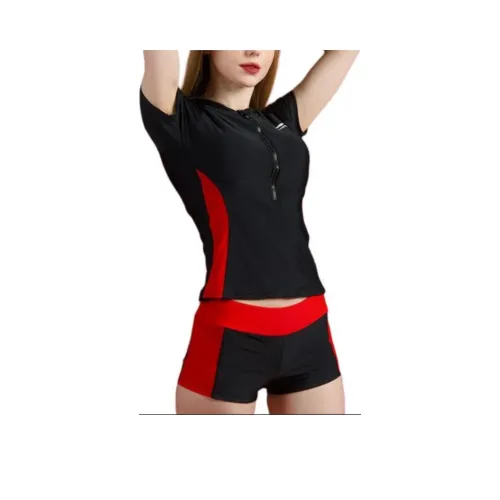 Двухкомпонентный купальник для женщин черный и красный