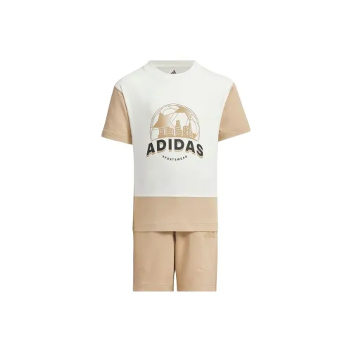 Adidas Повседневная спортивная одежда Нефритовый белый Теплый песочный для детей 3-7 лет