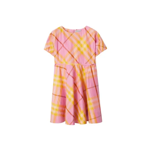 Burberry Короткий рукав Платье SS24 Гвоздика Розовый Детский