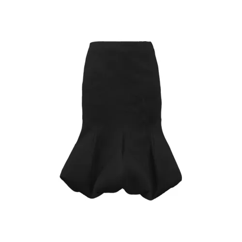 SIQIZ Повседневный Длинный Юбка Женские Черный