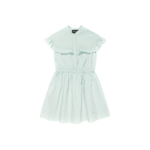 EMPORIO ARMANI Детское платье SS24 Шалфейно-зеленый Детский